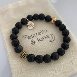 Black and Gold Natural Stone Boho Bracelet